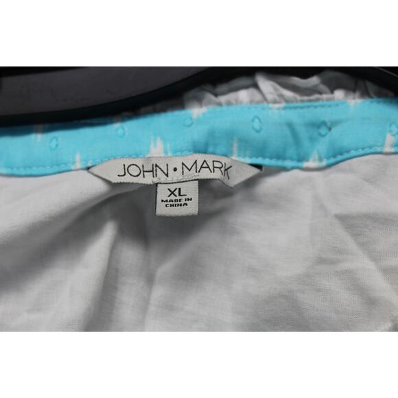 John Mark Midi Dress XL Chevron V-Neck Elbow Sleeve Button Front NEW - Picture 4 of 7